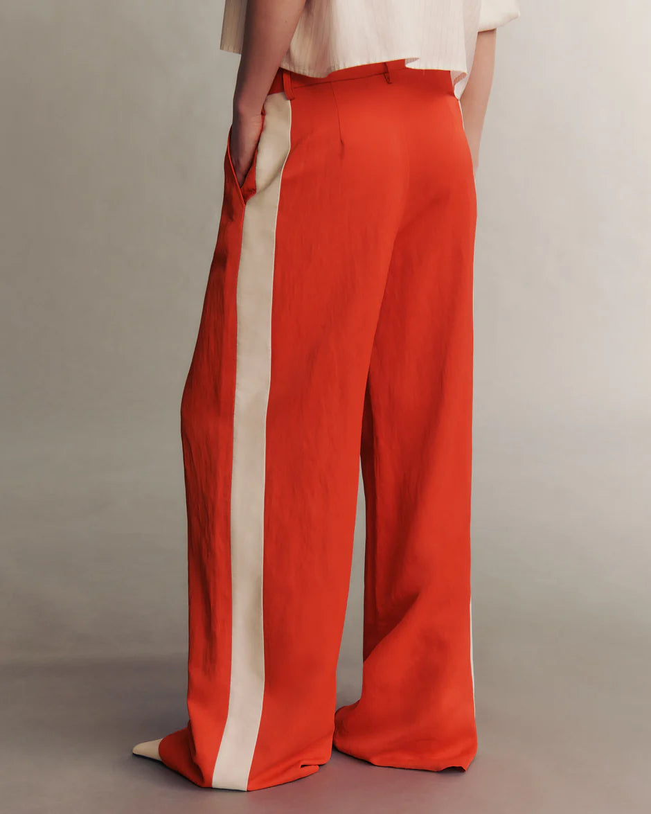 お中元 お歳暮 お年賀 夏 冬 年末年始のご挨拶 ギフト 通販な Sulivan Pant with Tux Stripe cherry tomato and bone – FIORLA パンツ