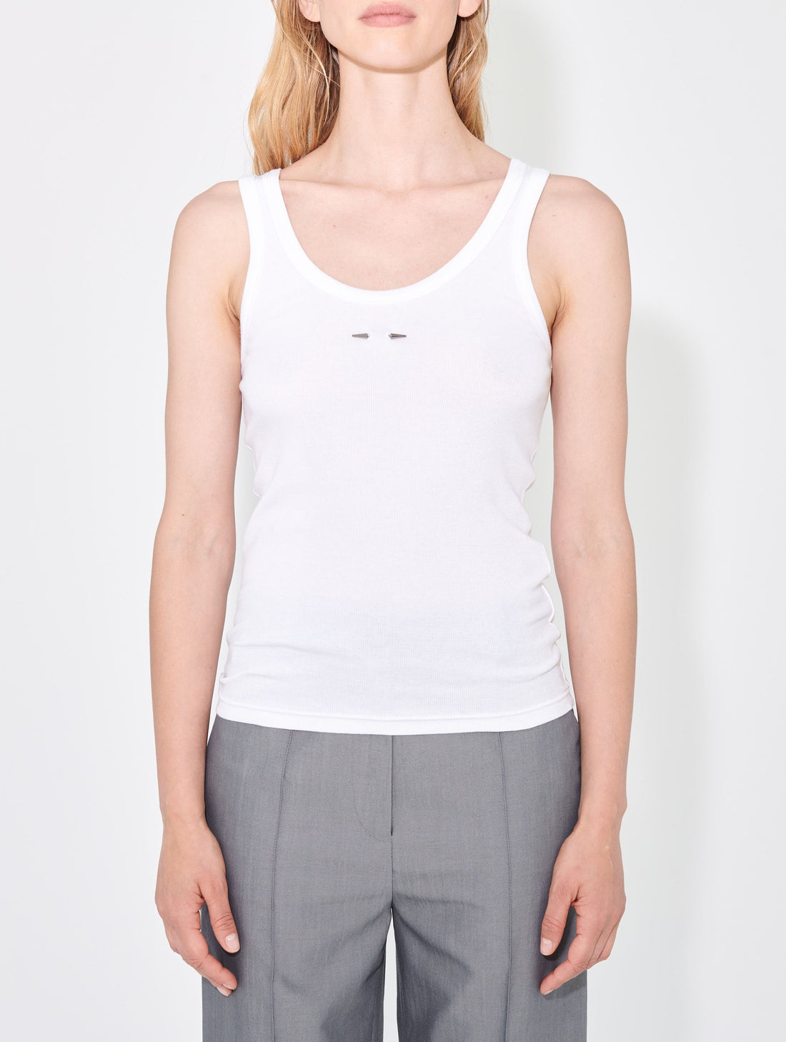 ＜COMOLI＞ COTTON RIB TANKTOP/タンクトップ Organic Cotton Stretch Rib Slim Tank | EILEEN FISHER