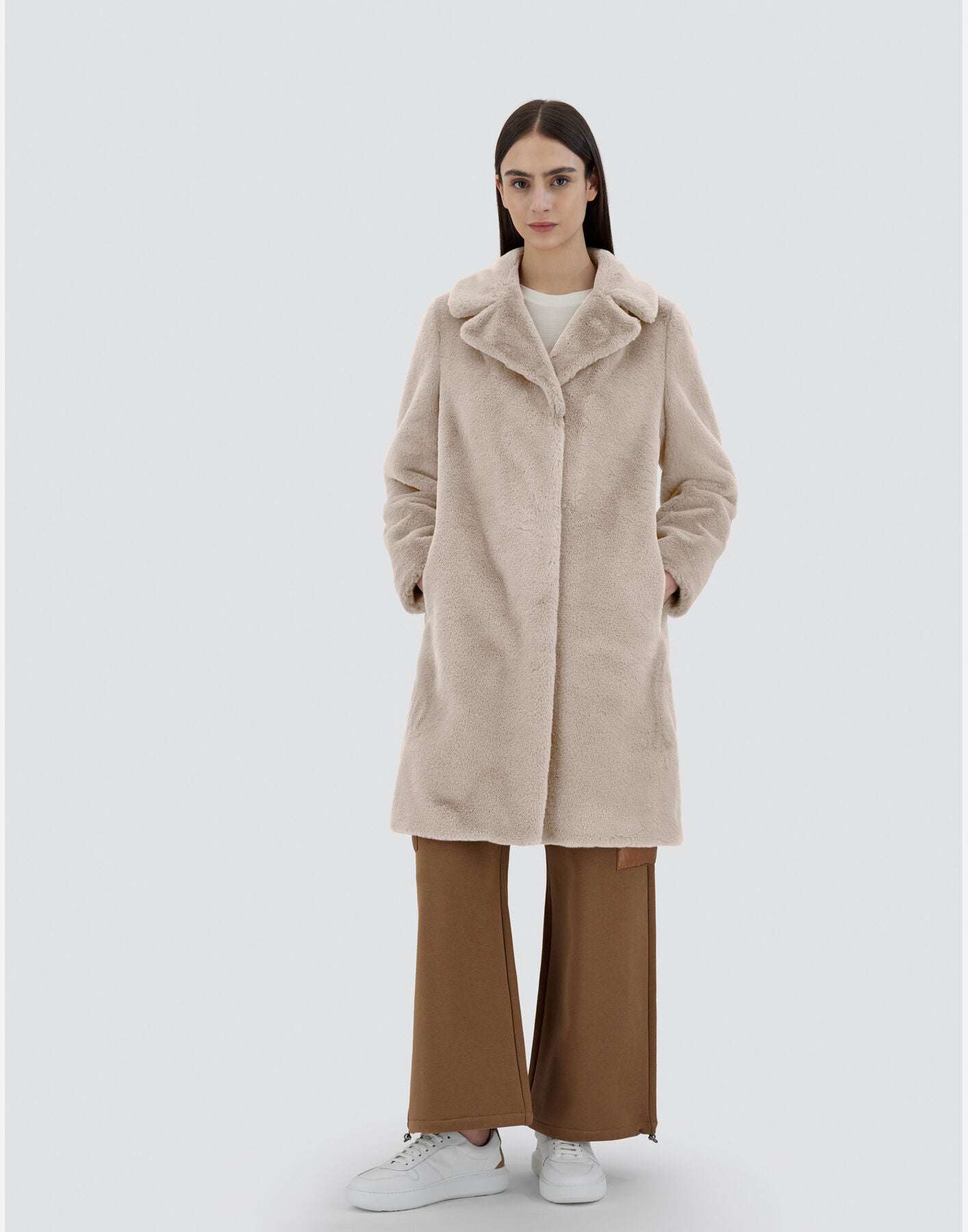 ★25AW HERNO FAUX FUR ダブルブレスト ソフト コート Herno Soft Faux Fur Coat – FIORLA